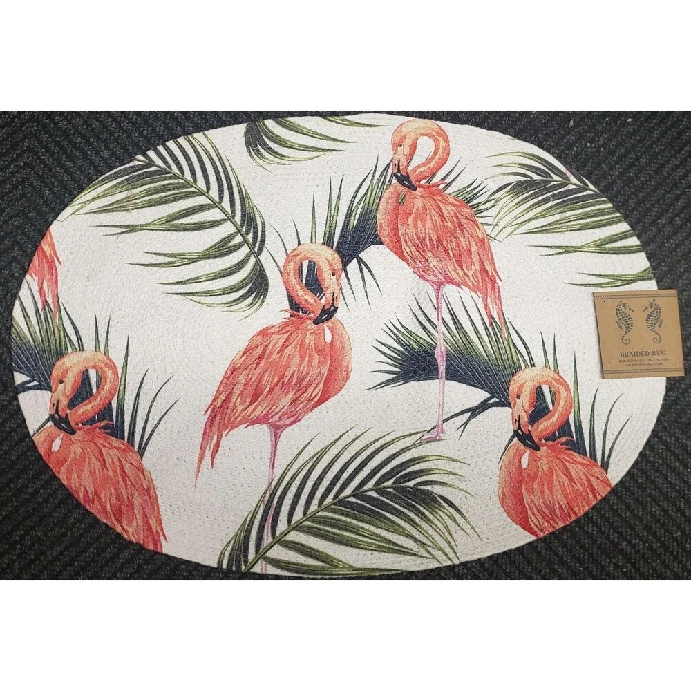 Oval Braided Kitchen Cotton Floor Rug (20